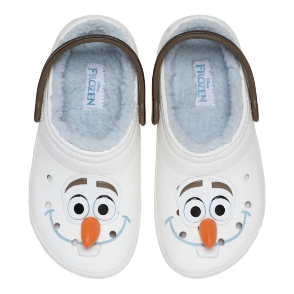 CROCS White Fur Lined Olaf Kids Clogs